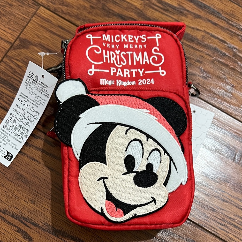 Magic Kingdom Mickey's Christmas Party Red Crossbody Bag